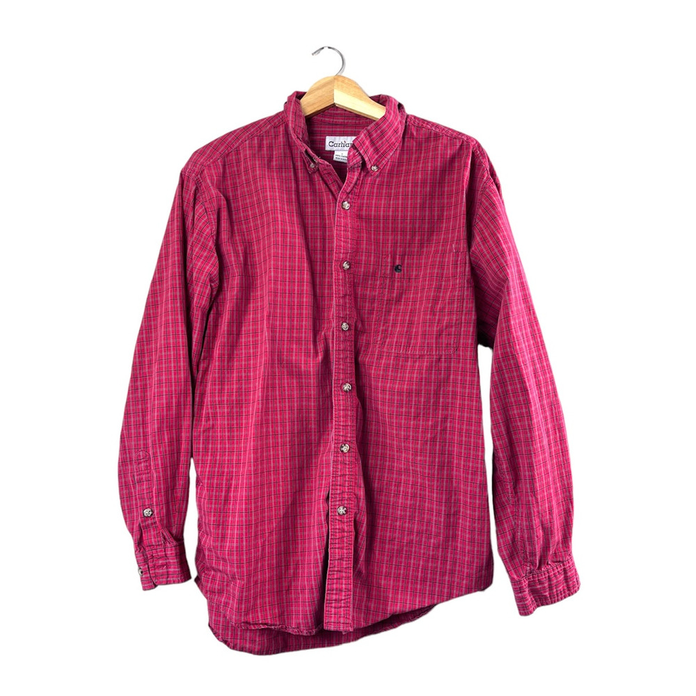 Red Men's Carharrt Button Front Shirt L